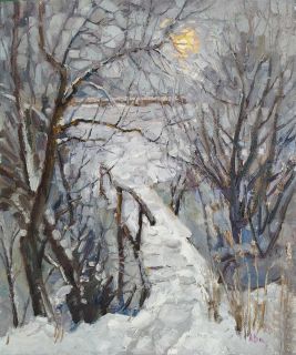 Картина "Зимний мостик" Вилков Андрей