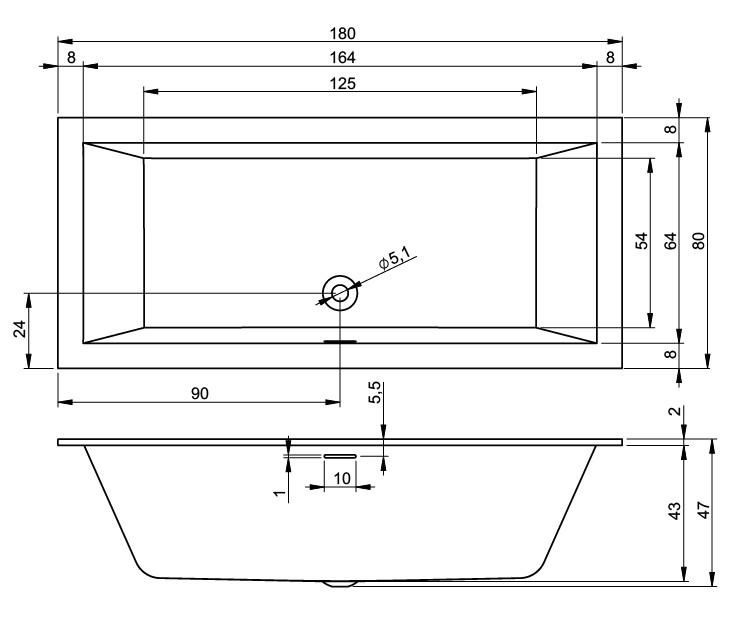 Акрилова ванна Riho Rething B106001005 180х80 см. фото 2