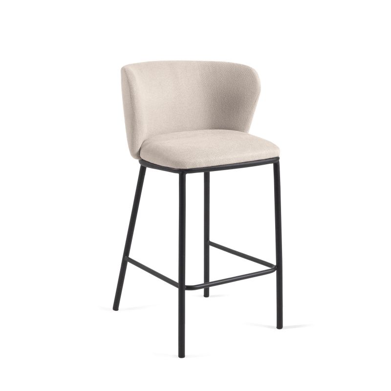 Полубарный стул из бежевой синели 65 см Ciselia  La Forma (ex Julia Grup) BD-2607565