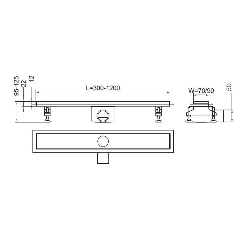 Душевой лоток RGW Shower Drain SDR-01-Q (600x90)