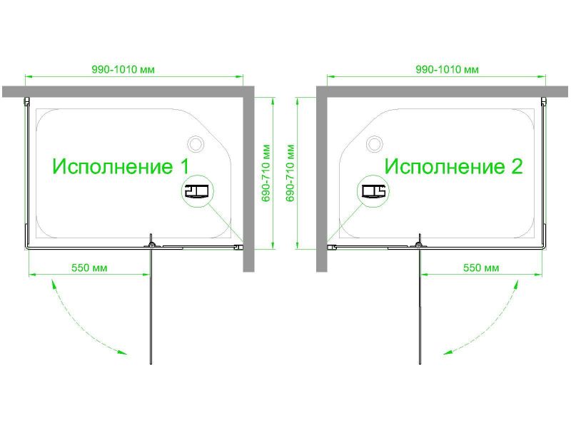 Душевой уголок Royal Bath  RBHPVD-C-BL, 100х70 см, профиль черный, стекло матовое фото 4