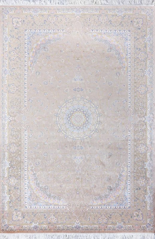 Иранский ковер из шёлка, модала и акрила Carpet «MASTERPIECE QUM» 037-22-Shahan-1521-KHAK 200 x 300 см фото 1