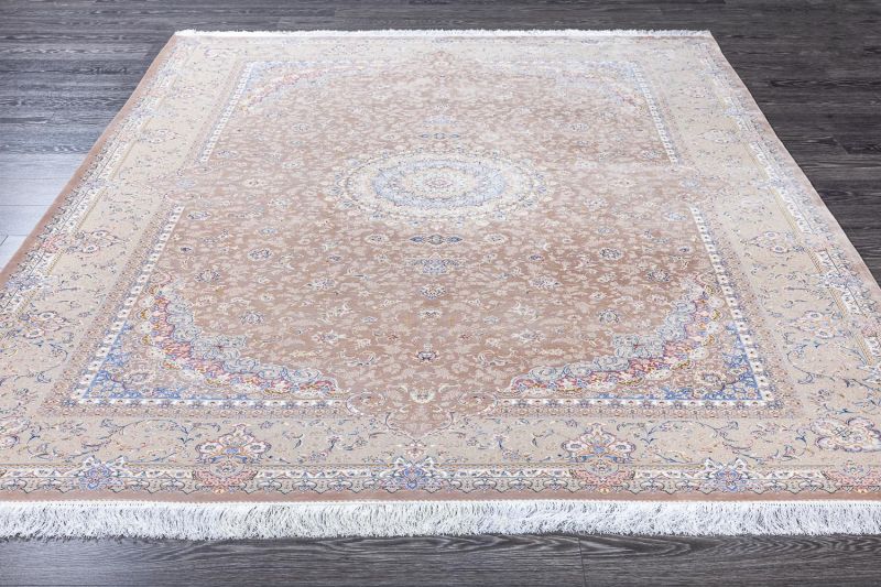 Иранский ковер из шёлка, модала и акрила Carpet «MASTERPIECE QUM» 037-22-Shahan-1521-KHAK 200 x 300 см фото 3