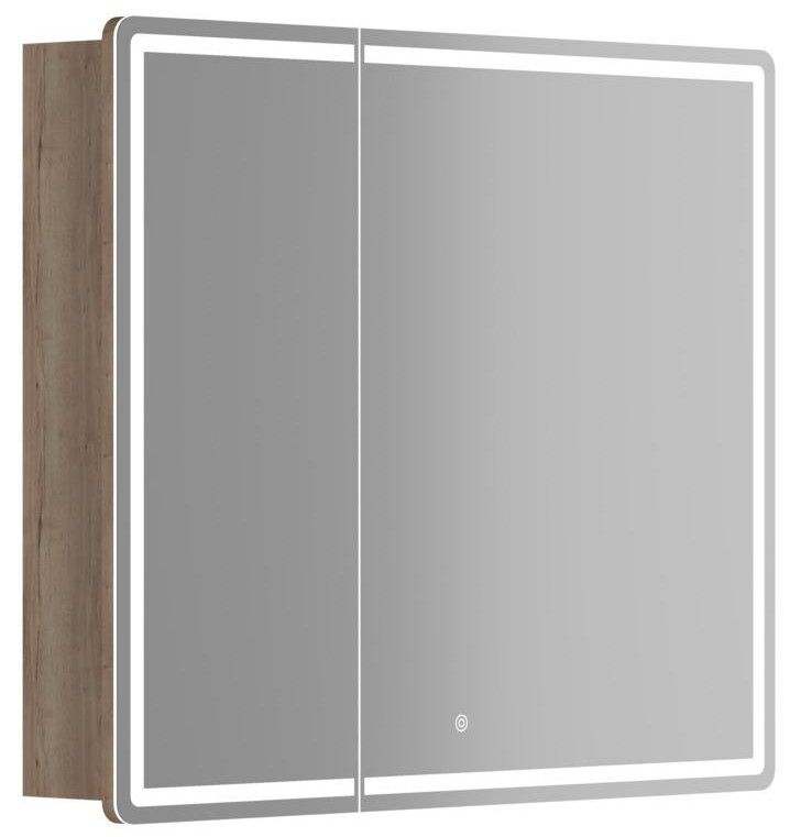 Зеркальный шкаф SANCOS Mirror MI90EG, 89х74 см, с подсветкой, дуб галифакс натуральный фото 1