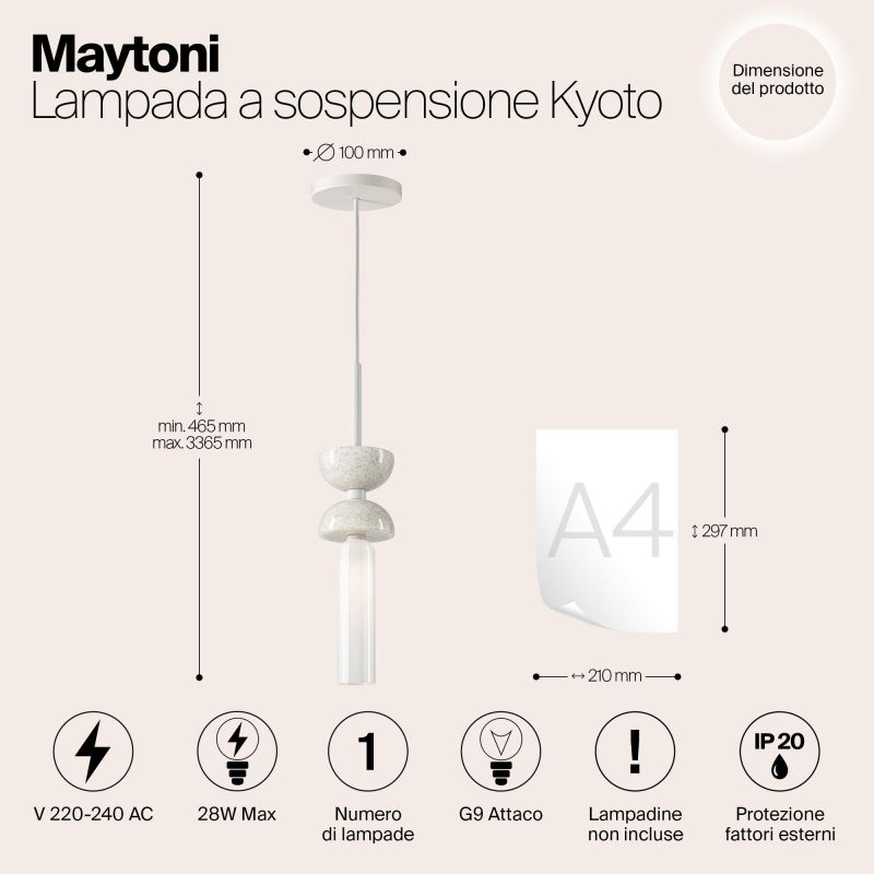 Подвесной светильник Maytoni Kyoto 220-240V 28W IP20 3000K MOD178PL-01W фото 11