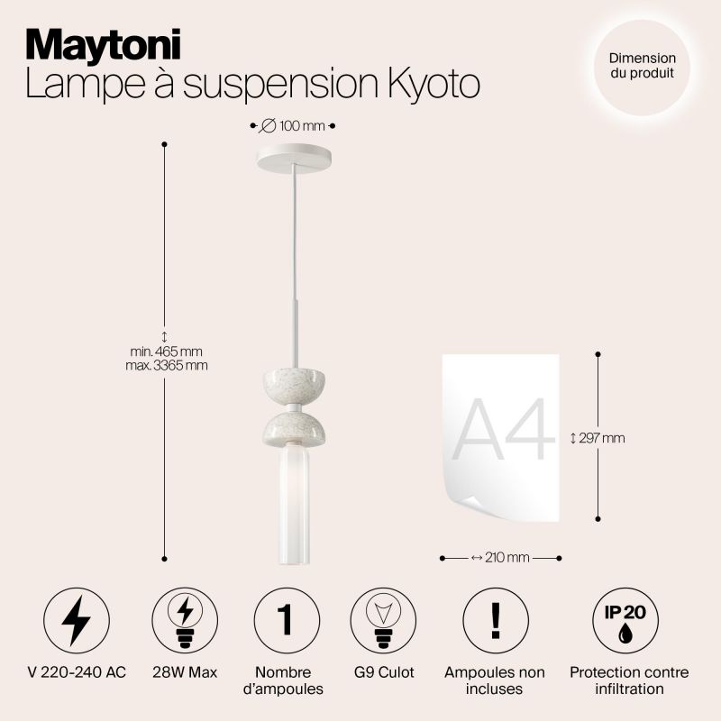 Подвесной светильник Maytoni Kyoto 220-240V 28W IP20 3000K MOD178PL-01W фото 12