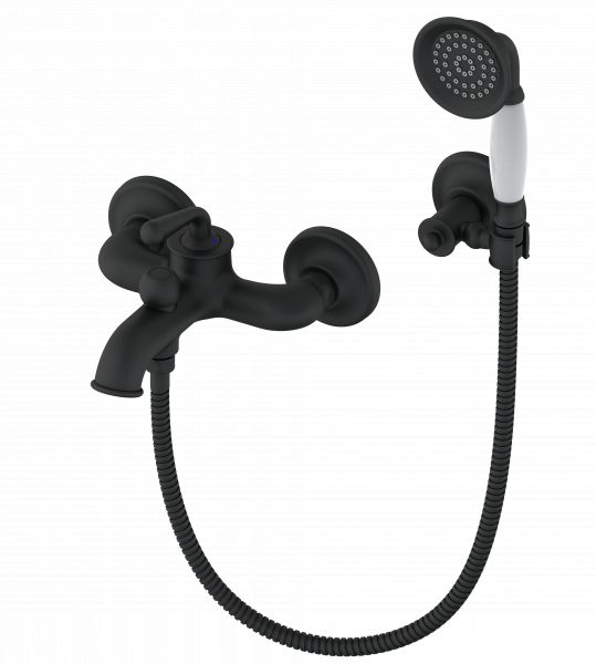 Смеситель для ванны WONZON & WOGHAND WW-88639008-MB с душевым гарнитуром, Черный фото 1