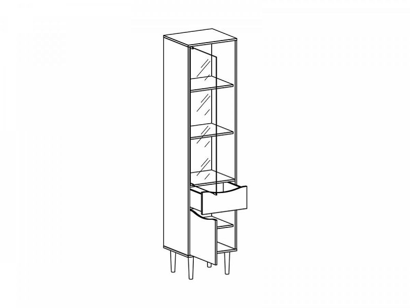 Шкаф-витрина Like однодверная левая ОГОГО Обстановочка коричневый BD-1745230