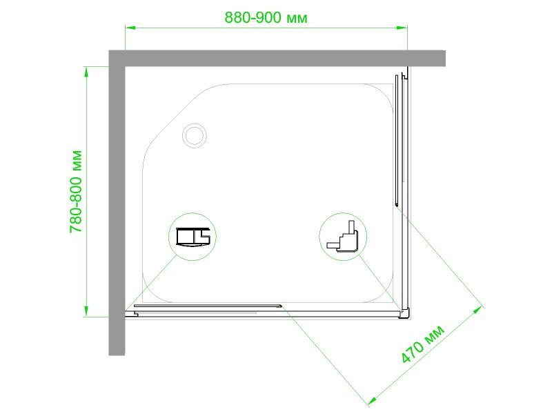 Душевой уголок Royal Bath  HPD RB8090HPD-C-CH фото 3