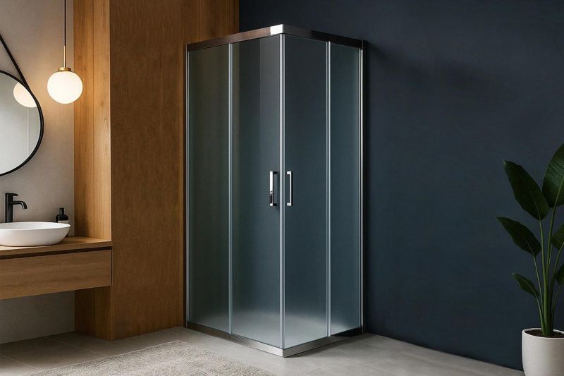 Душевой уголок Royal Bath  HPD RB8090HPD-C-CH, 90х80 см, профиль хром, стекло рифленое фото 2