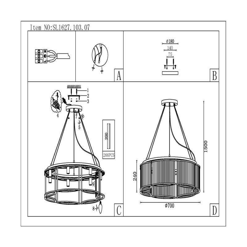 Люстра подвесная ST Luce Velletri 40W E14 SL1627.103.07 фото 6