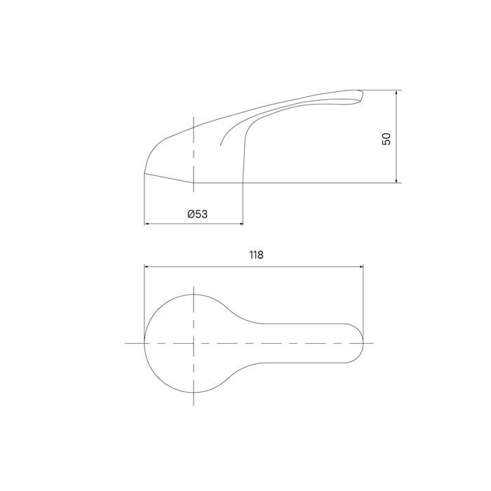 Ручка для смесителя Iddis 99440C01SM 40 мм, хром