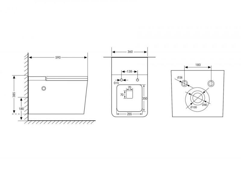 Подвесной унитаз Abber Rechteck AC1202P, с микролифтом