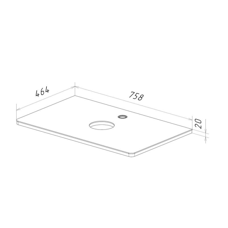 Столешница из стекла под раковину Lemark OLIVIA LM08OL80S, 80 см, белая