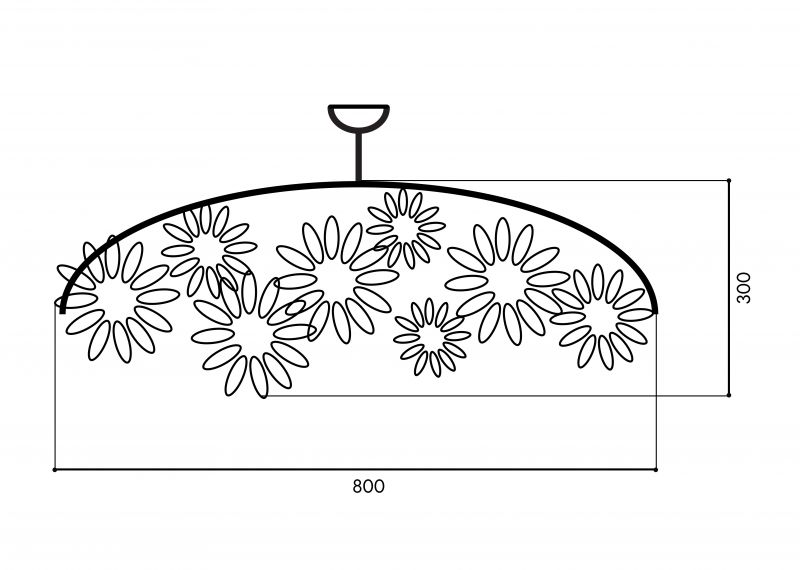 Люстра Singularis craft Flowers слоновая кость глянец 800*300*800