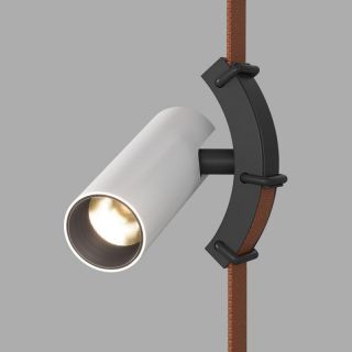 Поворотный светильник Denkirs Spot для трека-ремня Belty D35*L126.5мм, 48V DC, 7W, RA90, 30°, 3000K, IP20, белый с черным, алюминий DK5547-BW+BK