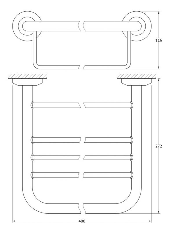 Полка для полотенец со штангой 40 cm FBS Standard STA 040