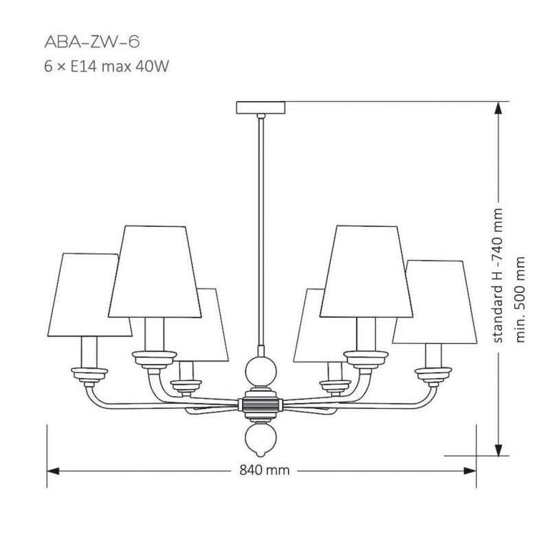 Люстра Kutek MOOD ABA-ZW-6 (Z/A)