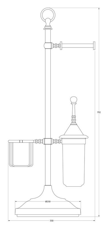 Стойка напольная с 3-мя аксессуарами для туалета 80 cm 3SC Stilmar Un STI 634