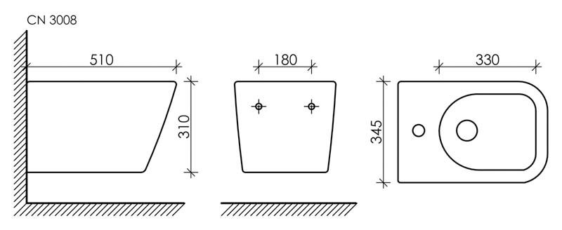 Подвесное биде Ceramica Nova Metric CN3008