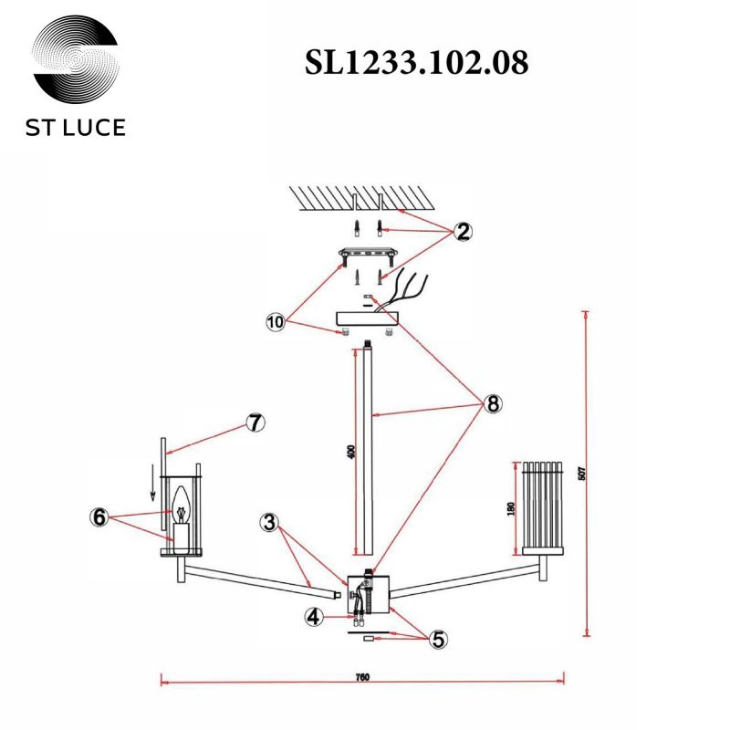 Потолочная люстра ST Luce BITONTO SL1233.102.08