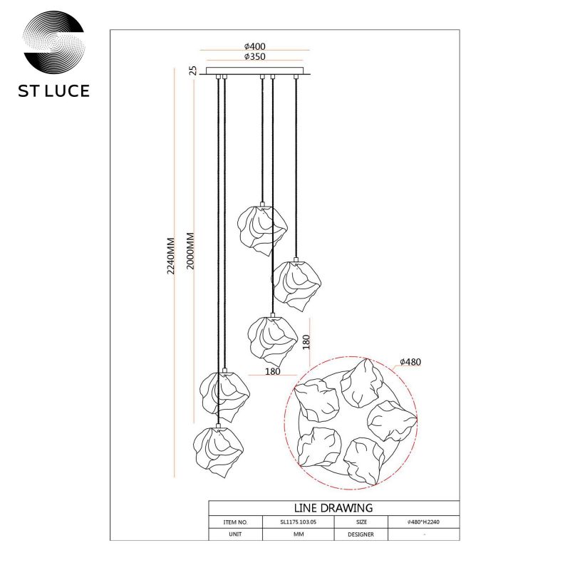 Подвесной светильник ST Luce Portici SL1175.303.05 фото 4