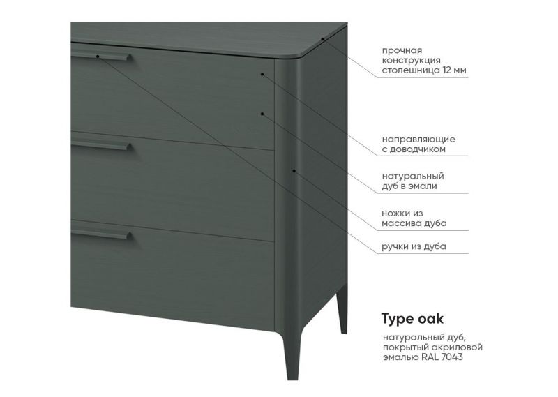 Комод Ellipsefurniture Type (темно-серый) TY010207060101 фото 4