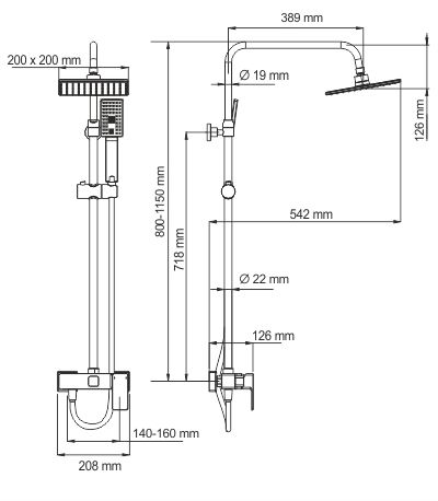 Душевой комплект WasserKRAFT A17702