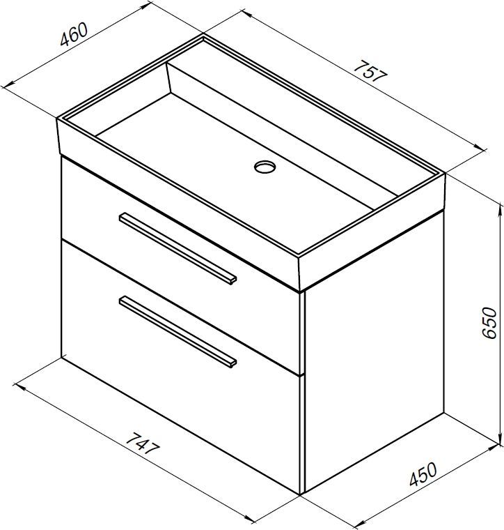 Тумба с раковиной Aquanet Nova 00245254