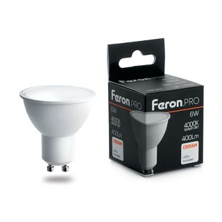 Лампа светодиодная Feron GU10 6W 4000K 38087