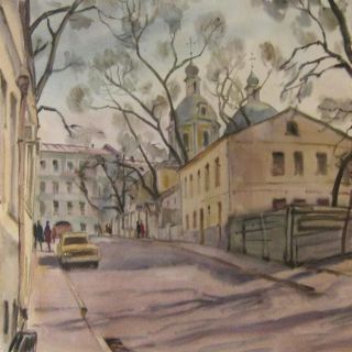 Картина "Весна. Неглинный переулок" Владимир Лаповок