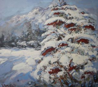 Картина "Калина красная под снегом" Отрошко Александр