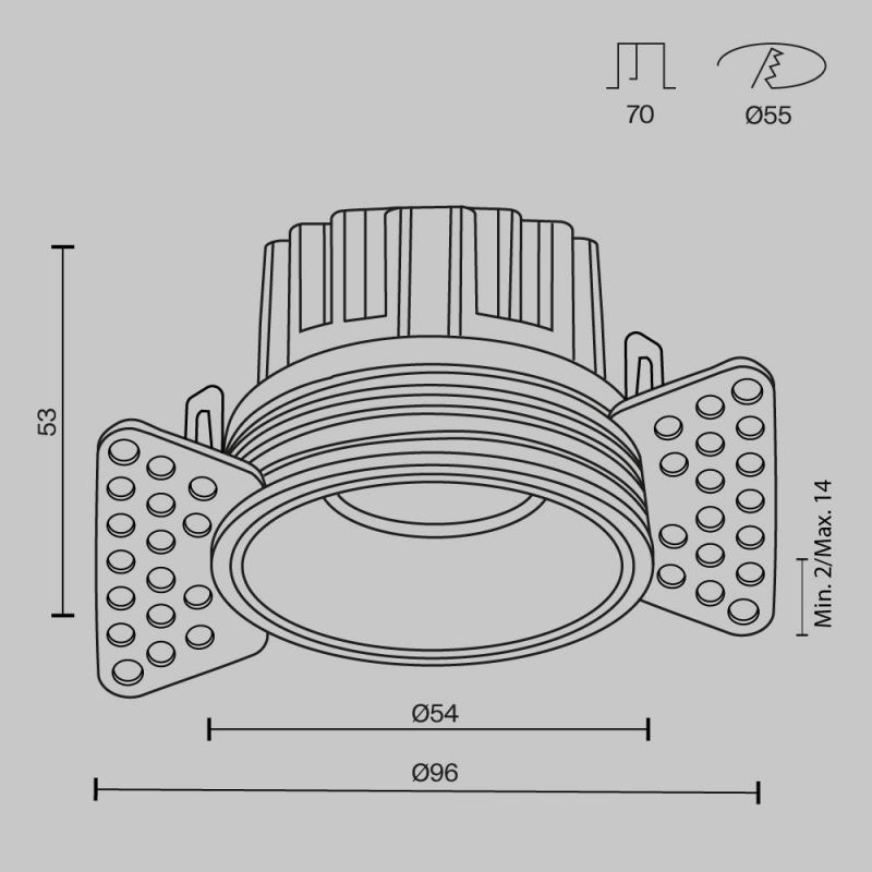 Встраиваемый светильник Maytoni Round DL058-7W3K-TRS-W