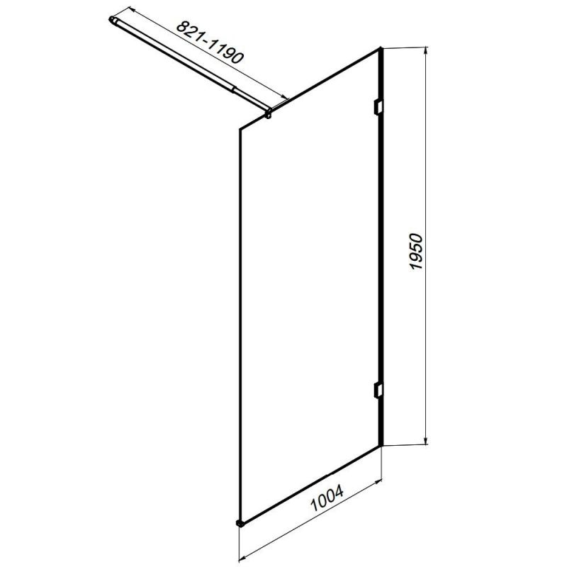 Душевая перегородка AMPM X-Joy W94UWI-100-F1-MTE 100 см, профиль хром матовый, стекло прозрачное фото 8