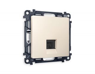 Комплект механизма компьютерной розетки Ambrella Volt ALFA Бежевый матовый RJ-45(8P8C) CAT6 с шторкой (AP3320, VM188) MA332010
