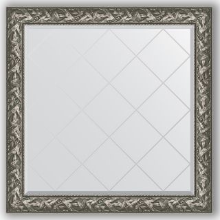 Зеркало с гравировкой в багетной раме 109x109 Evoform EXCLUSIVE-G BY 4458 византия серебро
