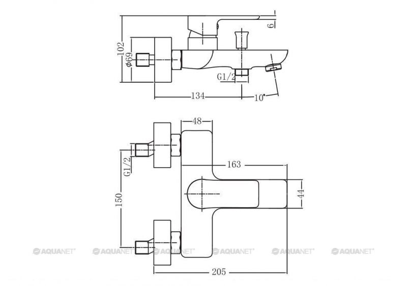 Смеситель для ванны с душем Aquanet Arctic AF520-20СW 00216776 фото 4