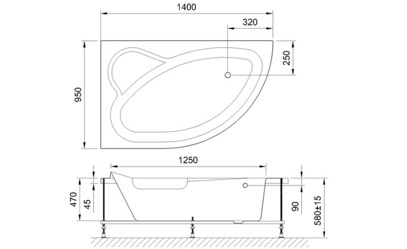 Акриловая ванна Royal Bath Alpine RB819103L 140x95 L фото 4