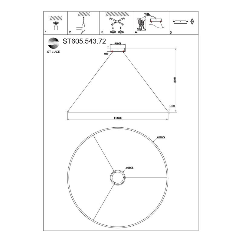 Подвесной светильник ST Luce ST605 DOWN ST605.543.72
