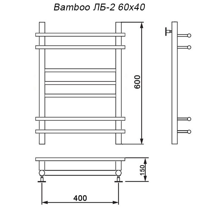 Полотенцесушитель водяной Ника ЛБ 2 60/40