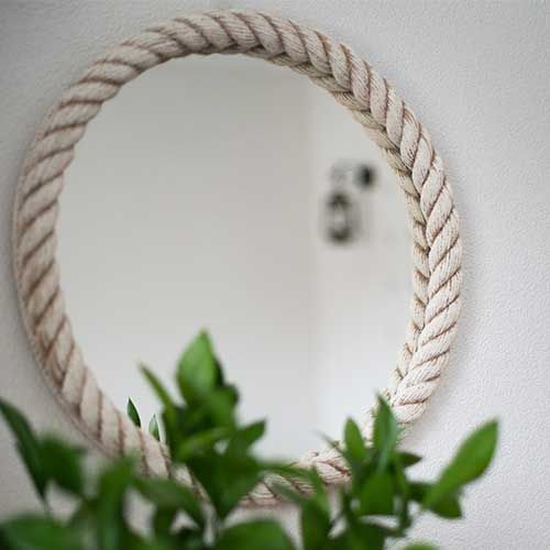 Зеркало круглое в белом канате Knot Factory BD-2151370