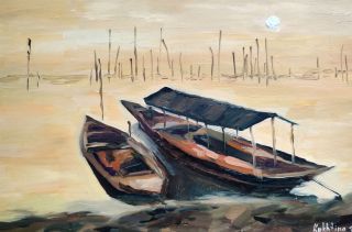 Картина "Лодки" Кухтина Виктория