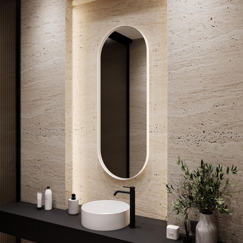 Настенное зеркало в раме GENGLASS NOLVIS M BD-2375163 белое фото 6
