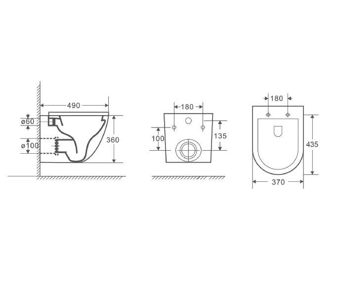 Унитаз подвесной безободковый D&K Matrix DT1396016