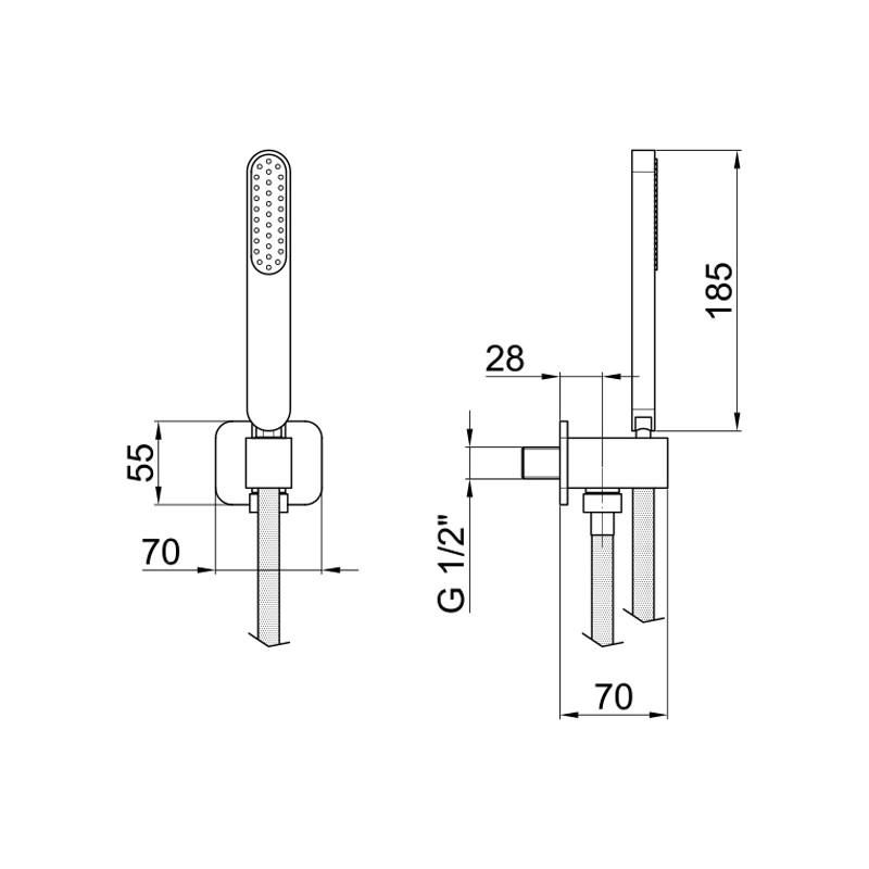 Душевой гарнитур Webert Shower Set AC0847015, хром глянцевый