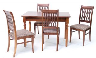 Обеденная группа Верди 120 со стульями Рич/ ромб коричневый, Орех F514061W00X4R001404W14
