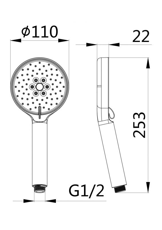 Ручной душ ESKO SPL1203-2, хром