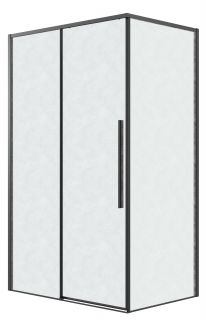 Душевой уголок Grossman Galaxy 120.K33.01.1210.21.02, 120х100 см, профиль черный матовый, стекло шиншилла, L