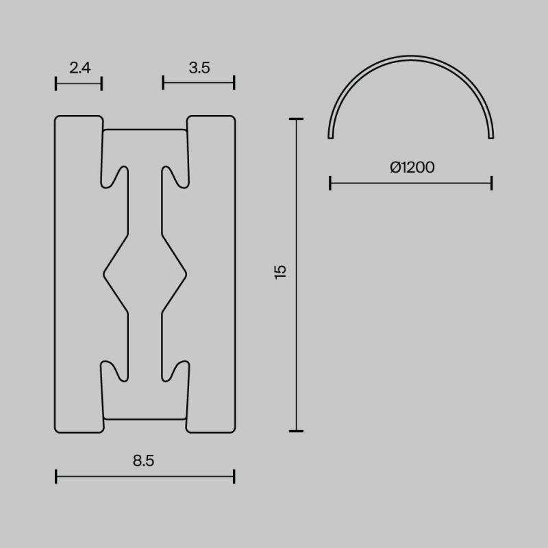 Шинопровод накладной/подвесной Maytoni Busbar trunkings Flarity TRX154-2SR-D1200-PT фото 7