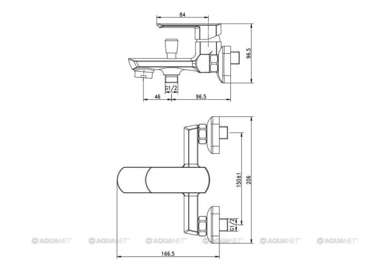 Смеситель для ванны с душем Aquanet Cinetic AF120-20С 00216753 фото 2